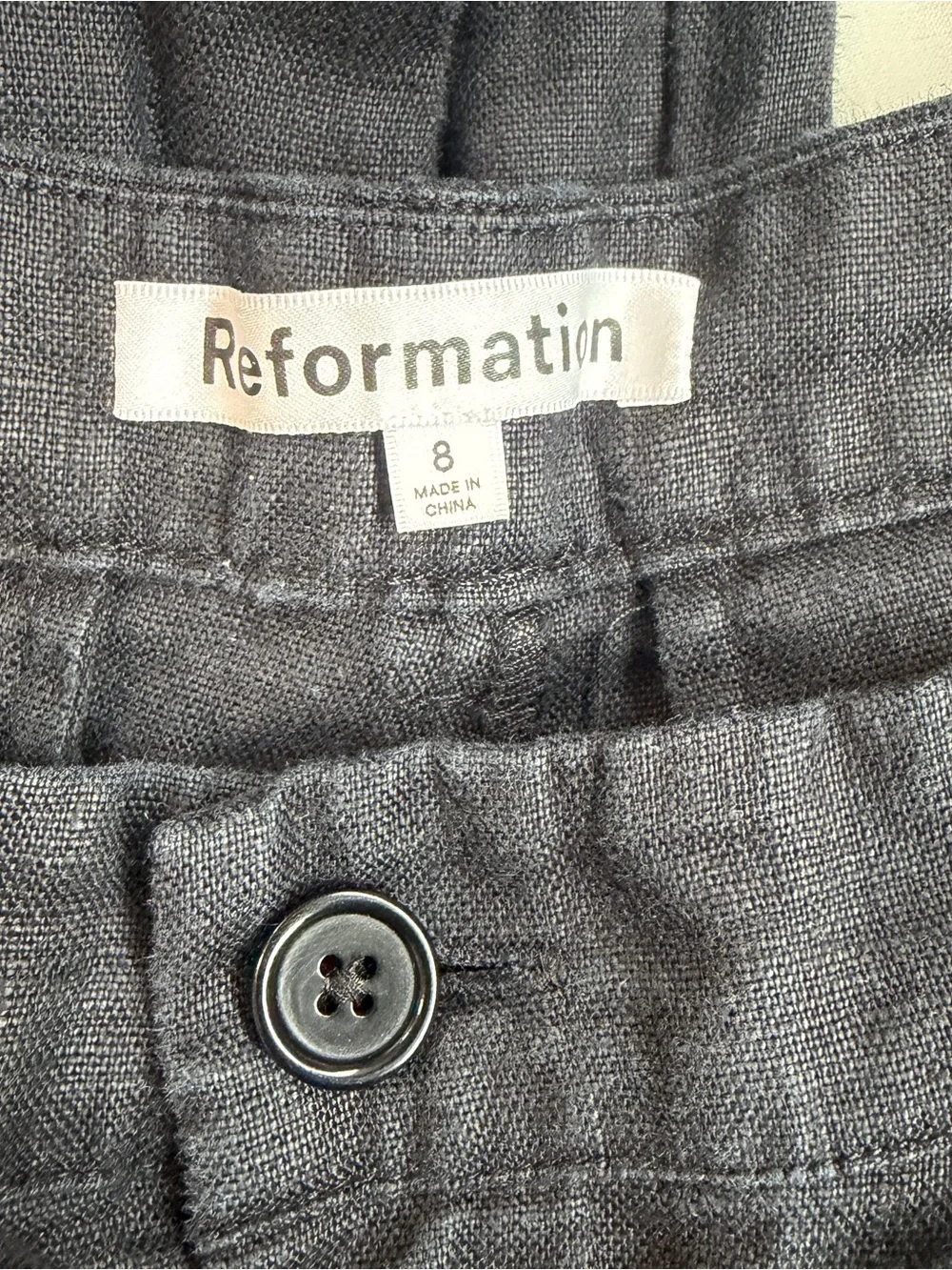 Reformation 100% linen black pants